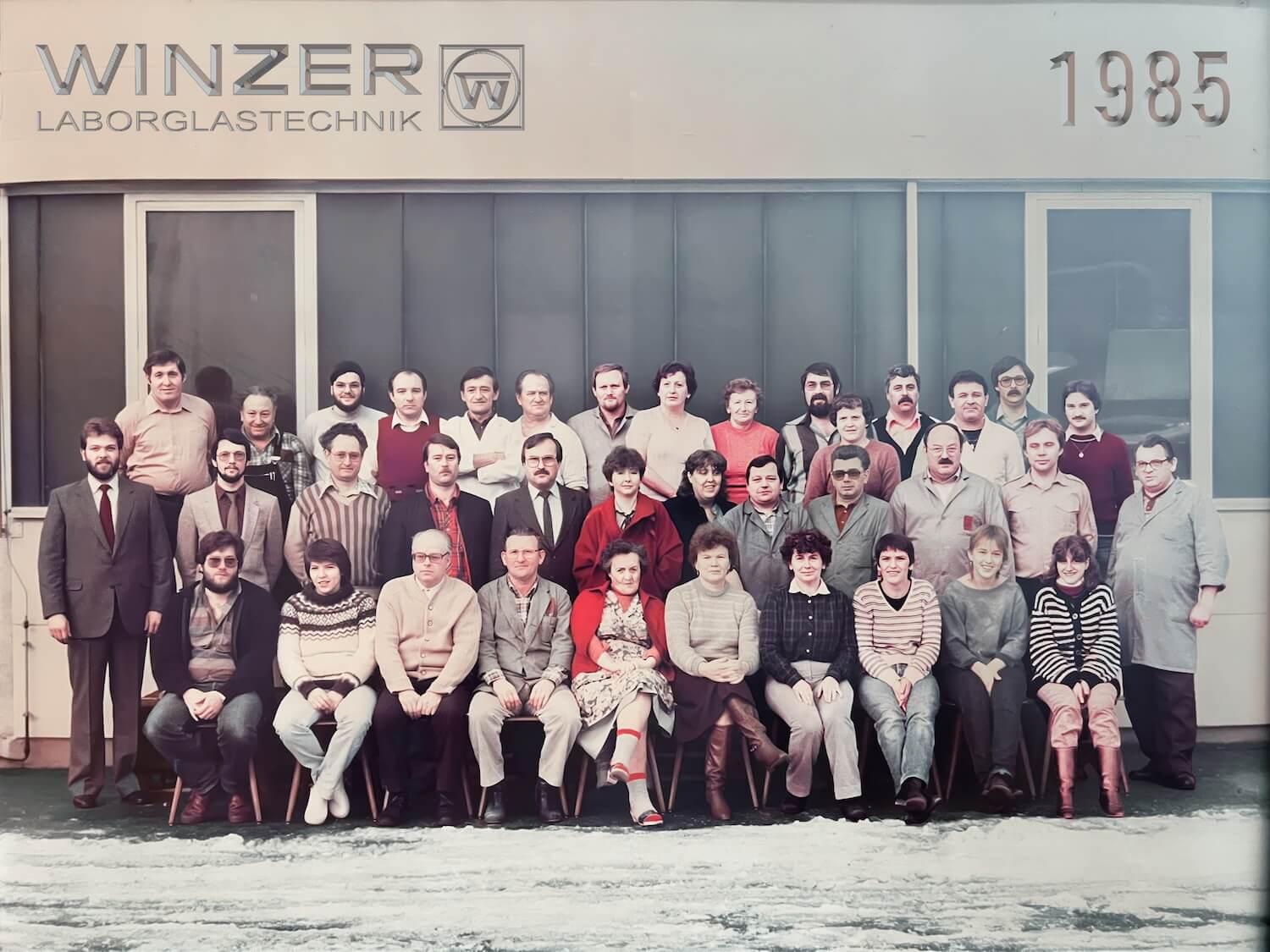 Winzer Glastechnik Bild Belegschaft 1985